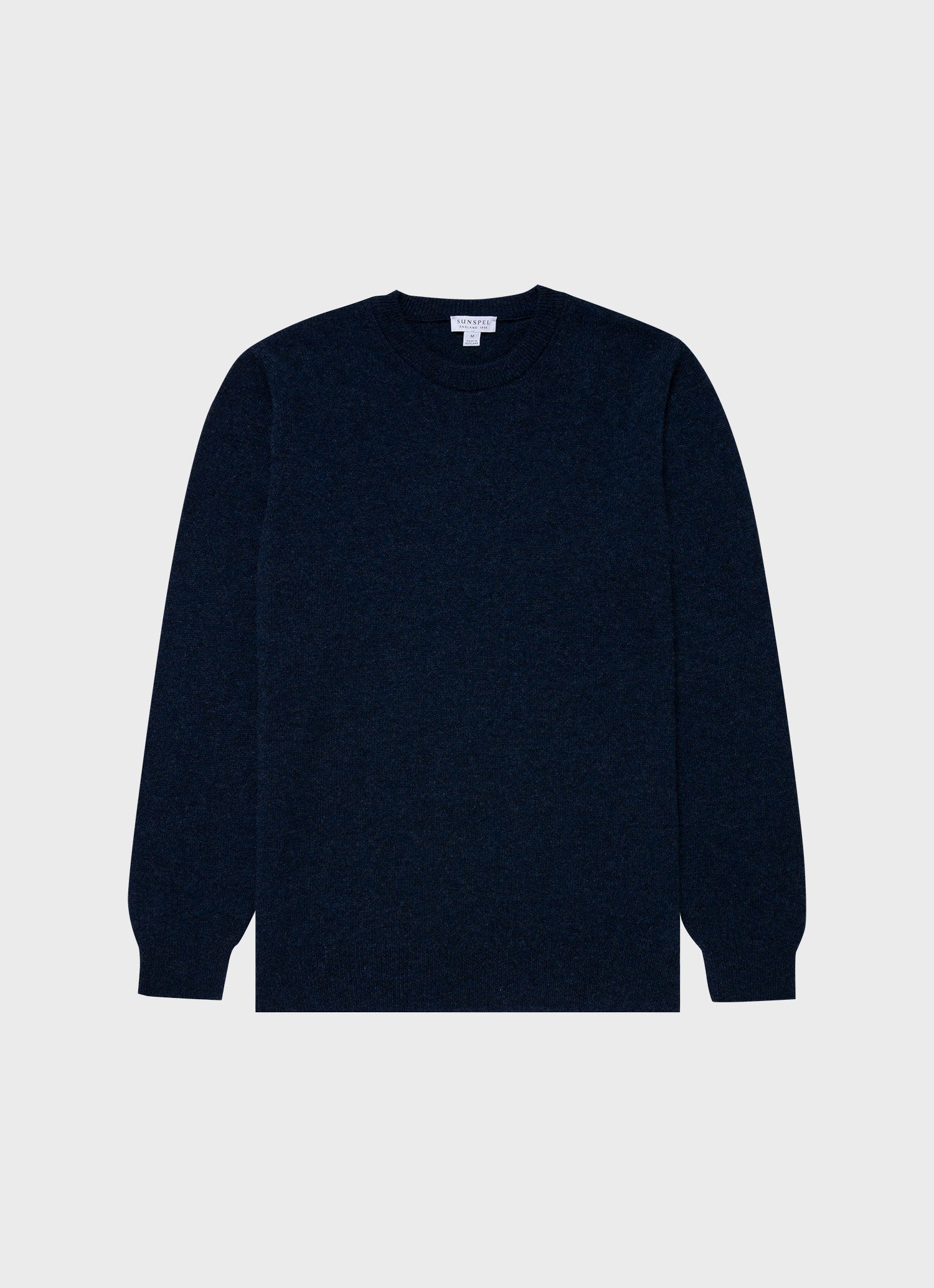 カシミヤ クルーネックジャンパー（Navy Melange）| Sunspel