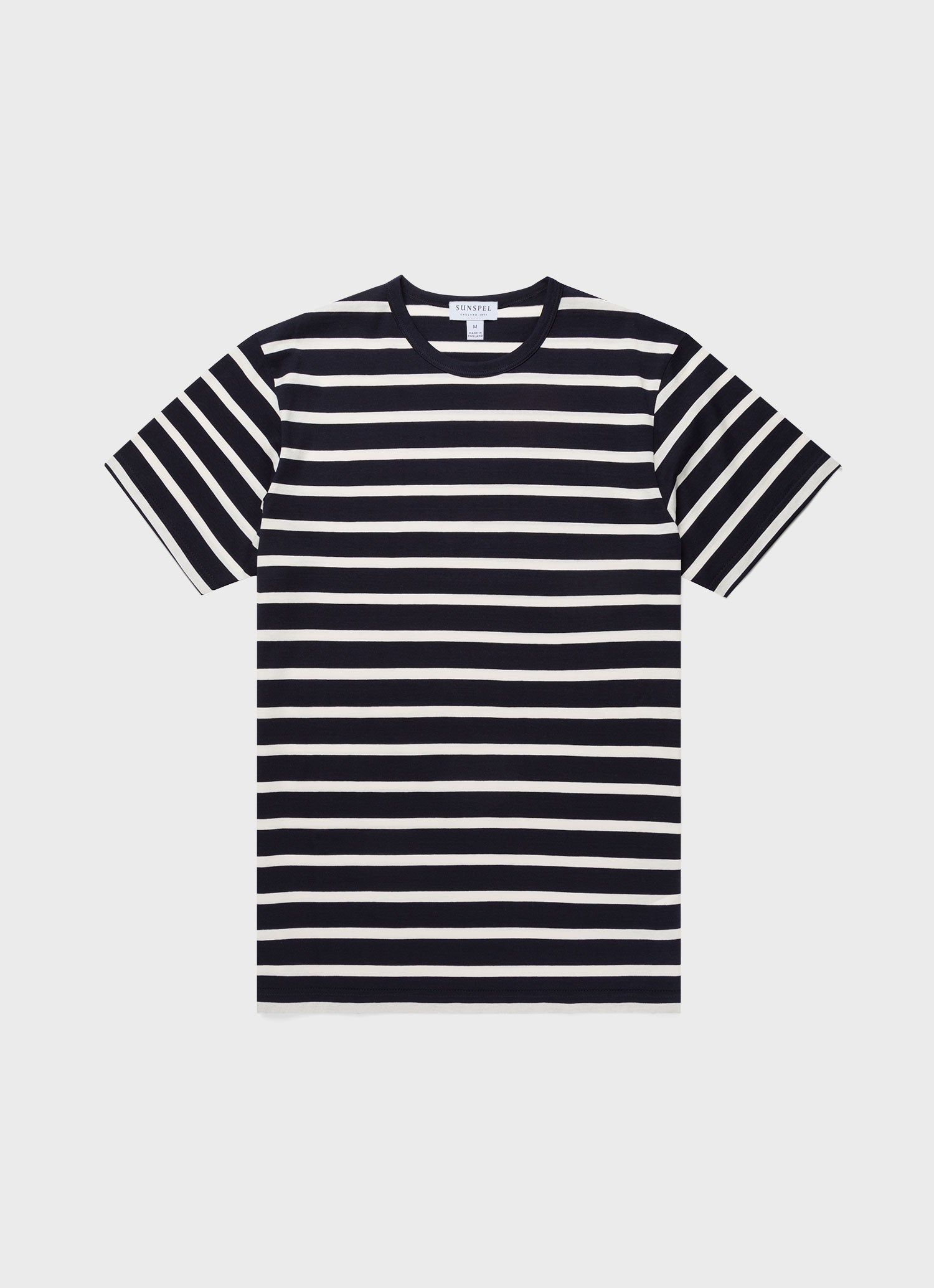クラシックTシャツ （Navy/Ecru Breton Stripe）| Sunspel