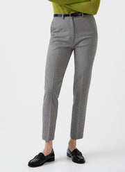 Women's Edie Campbell Tapered Trouser in Black/Ecru Check