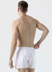 Men's Classic Boxer Shorts in Pale Pink Stripe