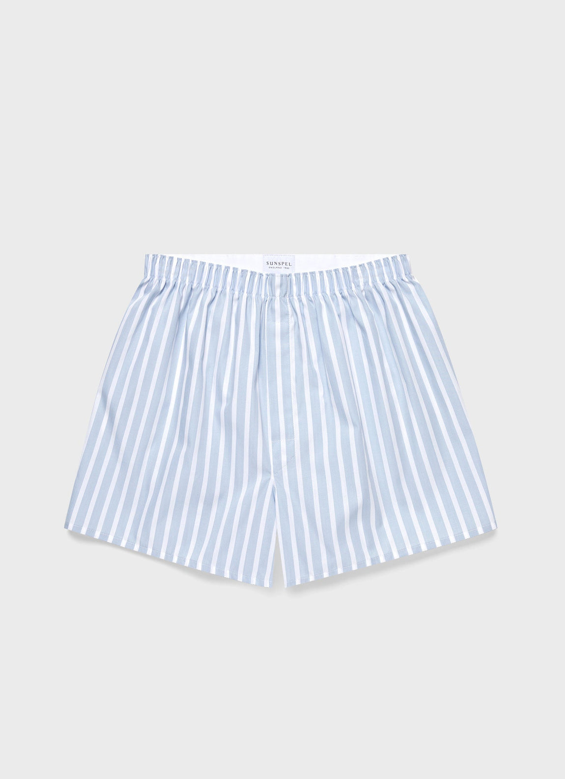 Men's Classic Boxer Shorts in Sky Blue/White