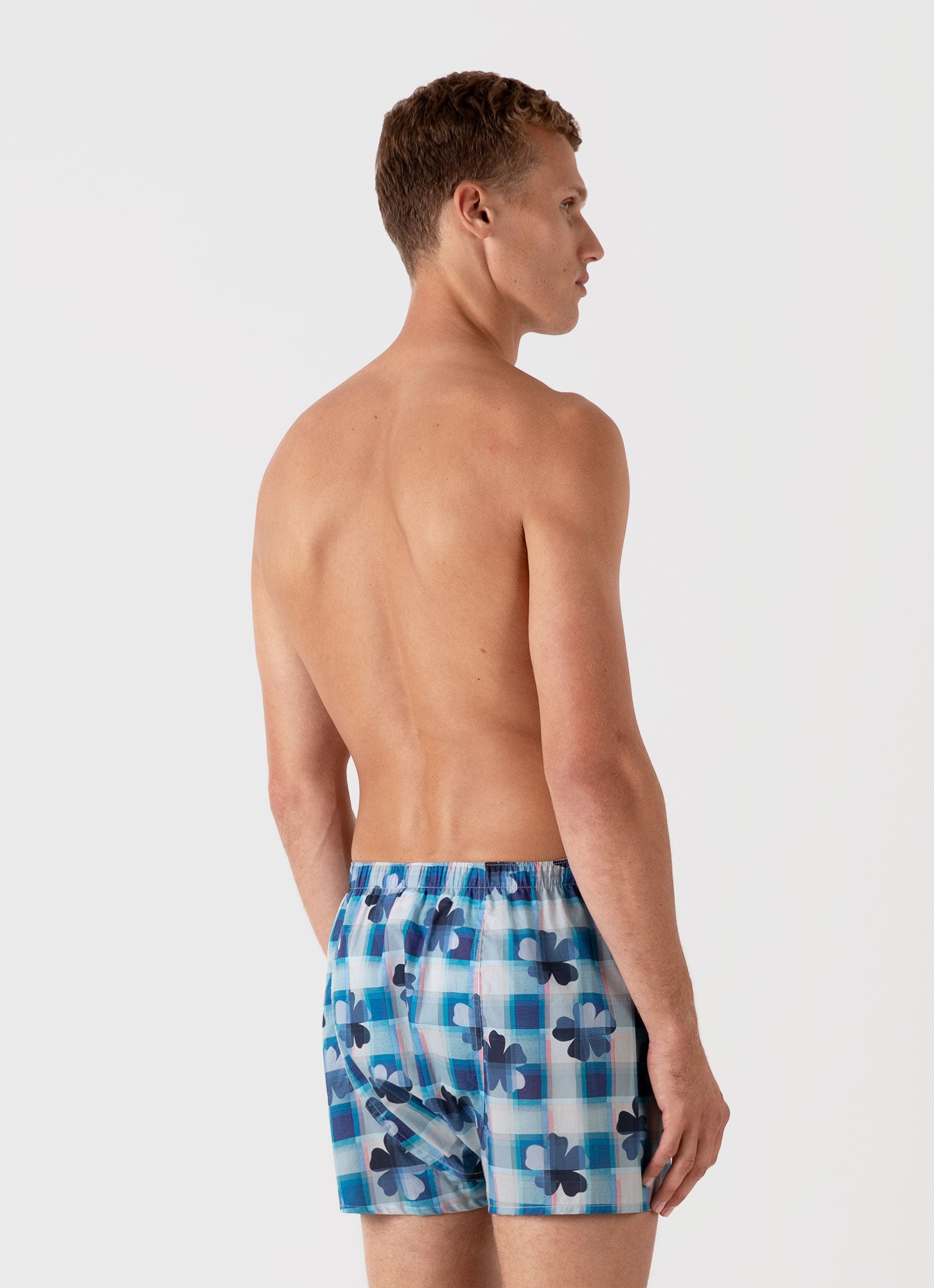 Men's Classic Boxer Shorts in Liberty Fabric in Blue Flower