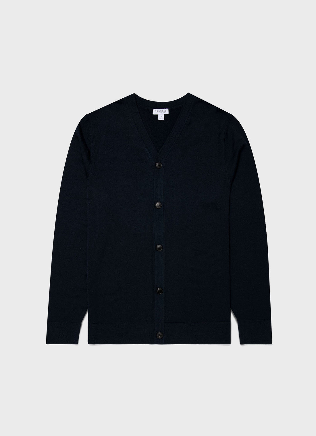 Men's Merino Cardigan in Light Navy