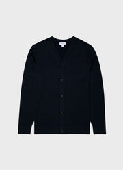 Men's Merino Cardigan in Light Navy