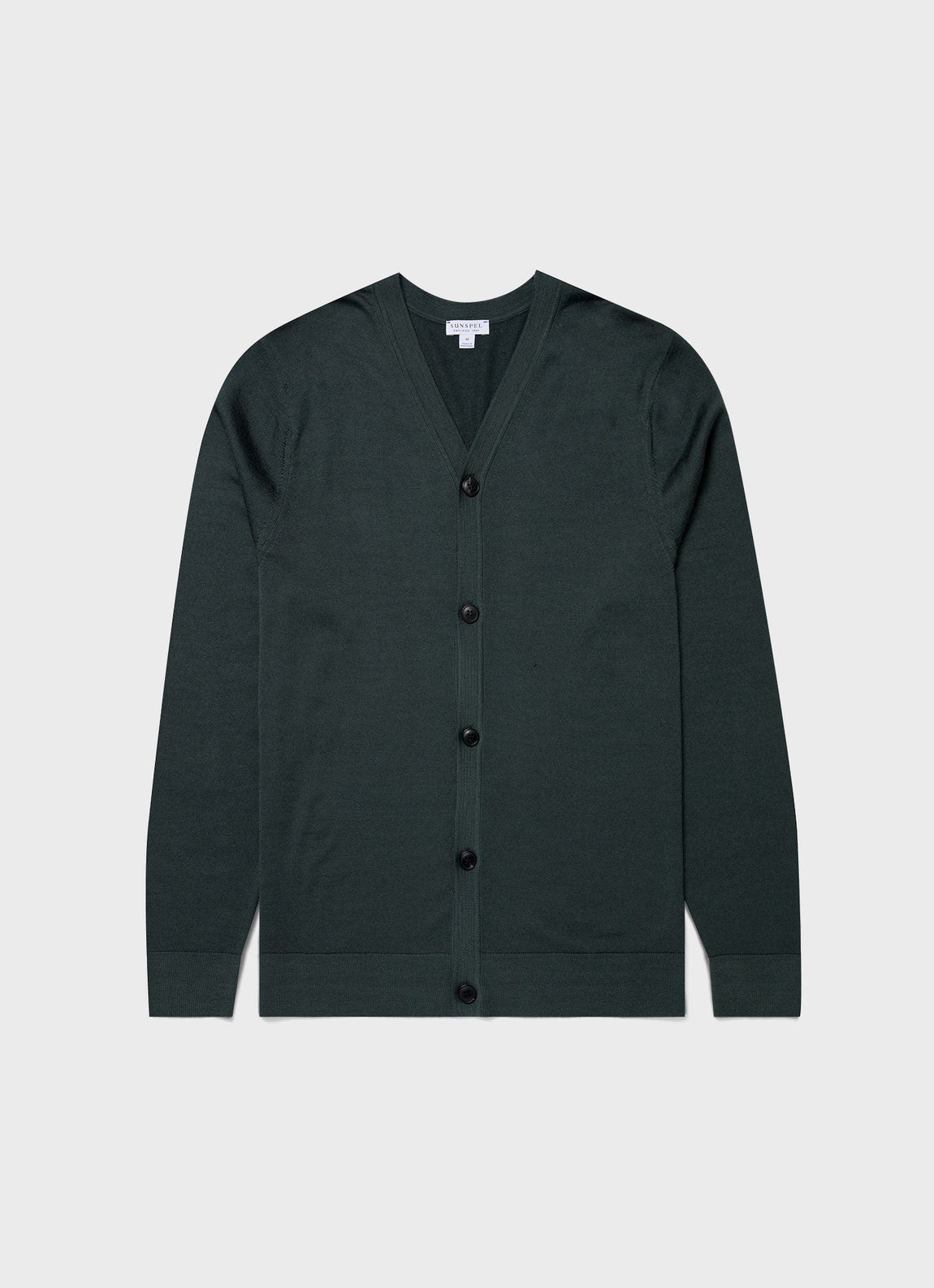 Men's Merino Cardigan in Drill Green