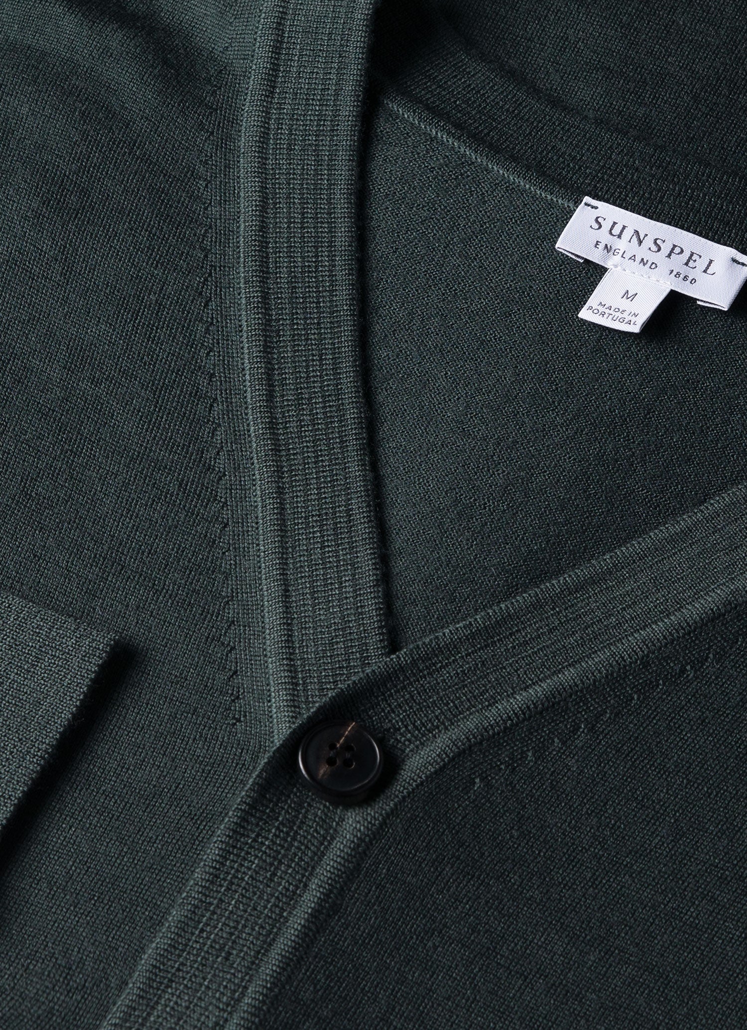 Men's Merino Cardigan in Drill Green