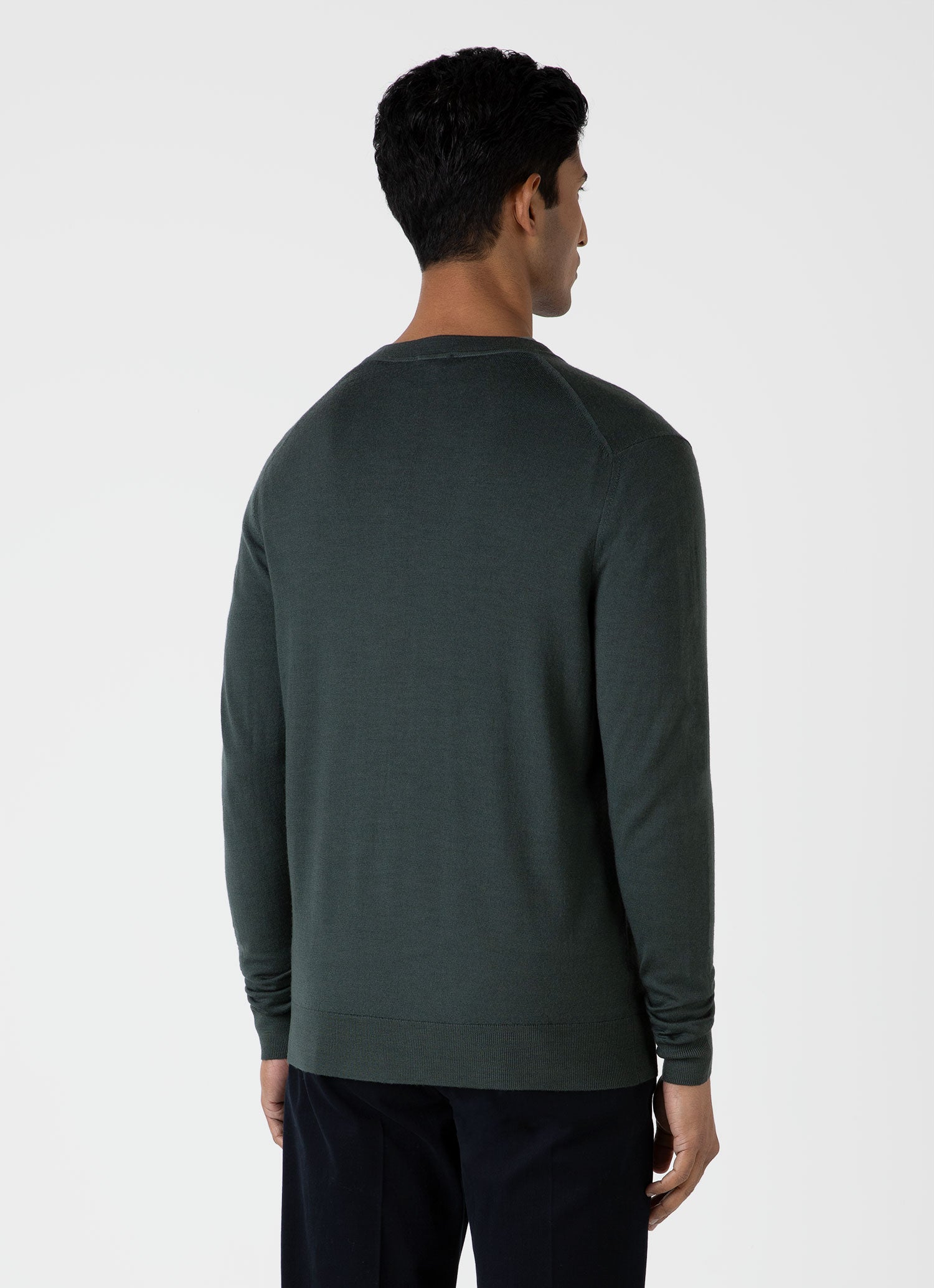 Men's Merino Cardigan in Drill Green