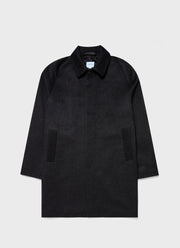 Men's Cashmere Car Coat in Charcoal Melange