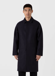 Men's Boiled Wool Car Coat in Navy