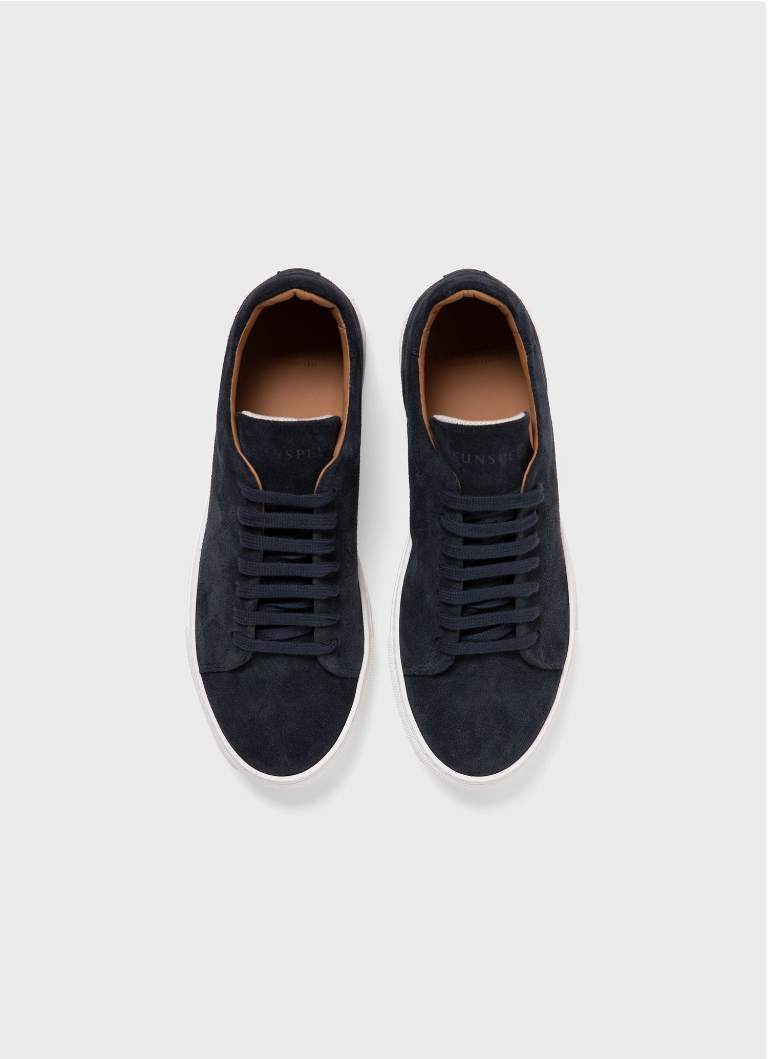 Men's Suede Tennis Shoe in Light Navy