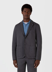 Men's Cotton Linen Unstructured Blazer in Charcoal