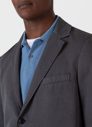 Men's Cotton Linen Two-Piece Suit in Charcoal