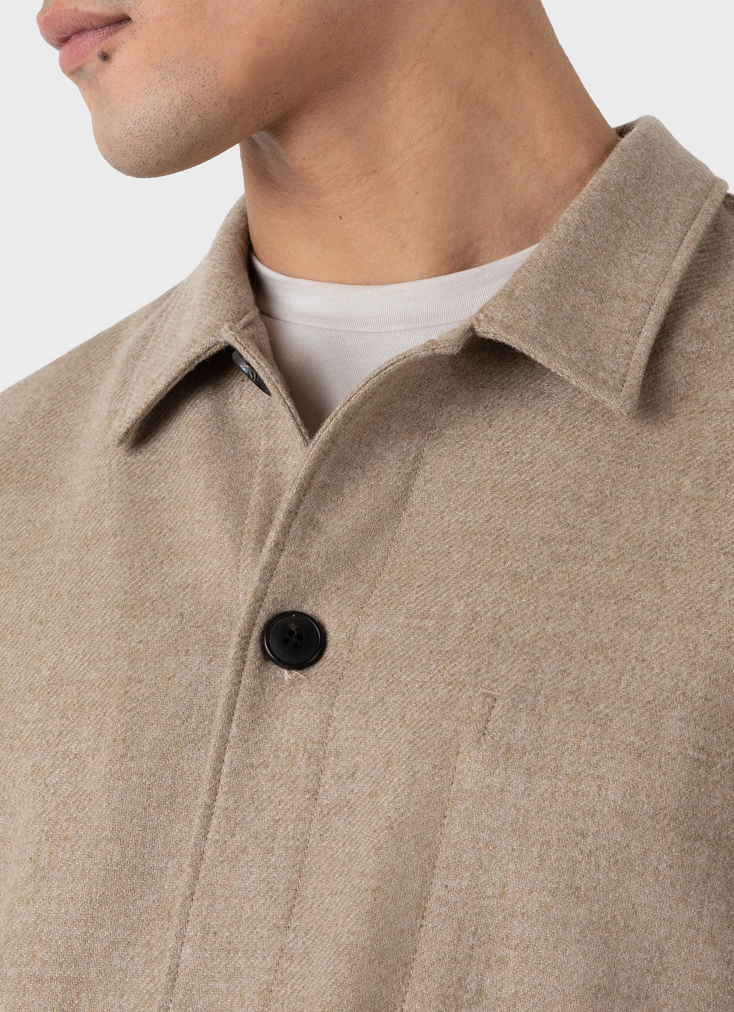 Men's Wool Twin Pocket Jacket in Sandstone