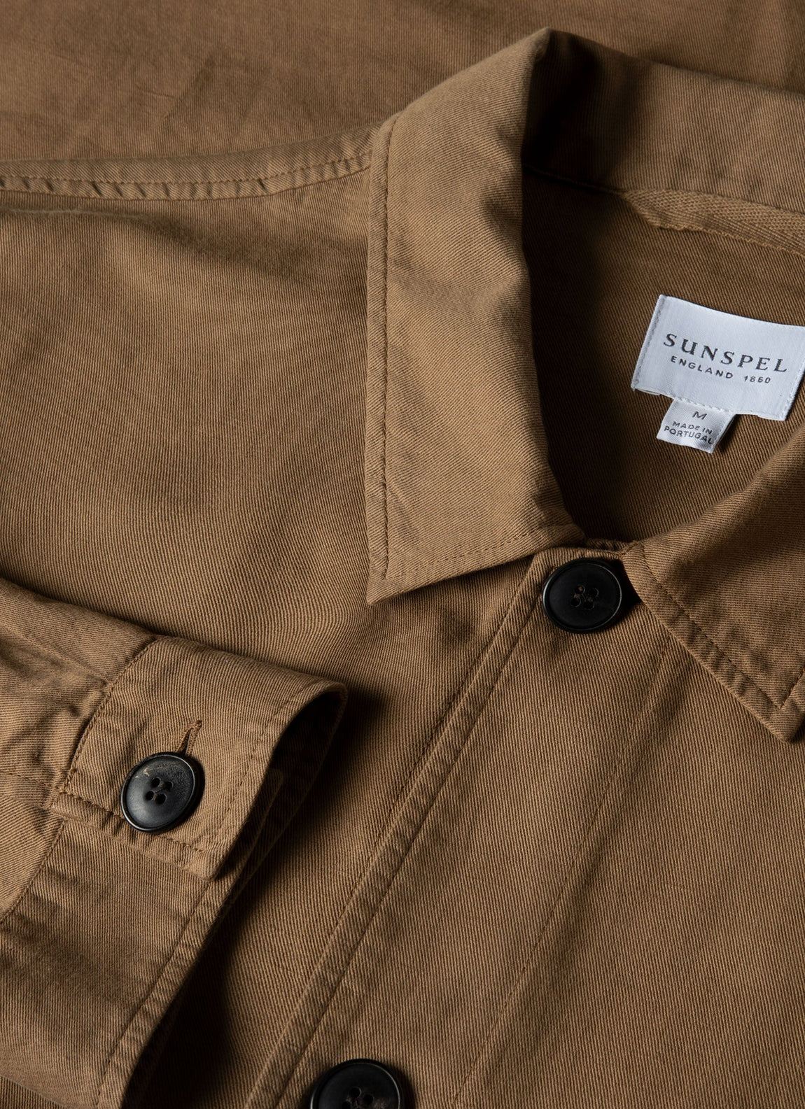 Men's Cotton Linen Twin Pocket Jacket in Dark Tan