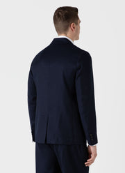 Men's Wool Flannel Blazer in Navy Melange