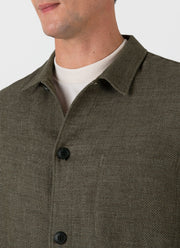 Men's Cotton Linen Twill Twin Pocket Jacket in Khaki