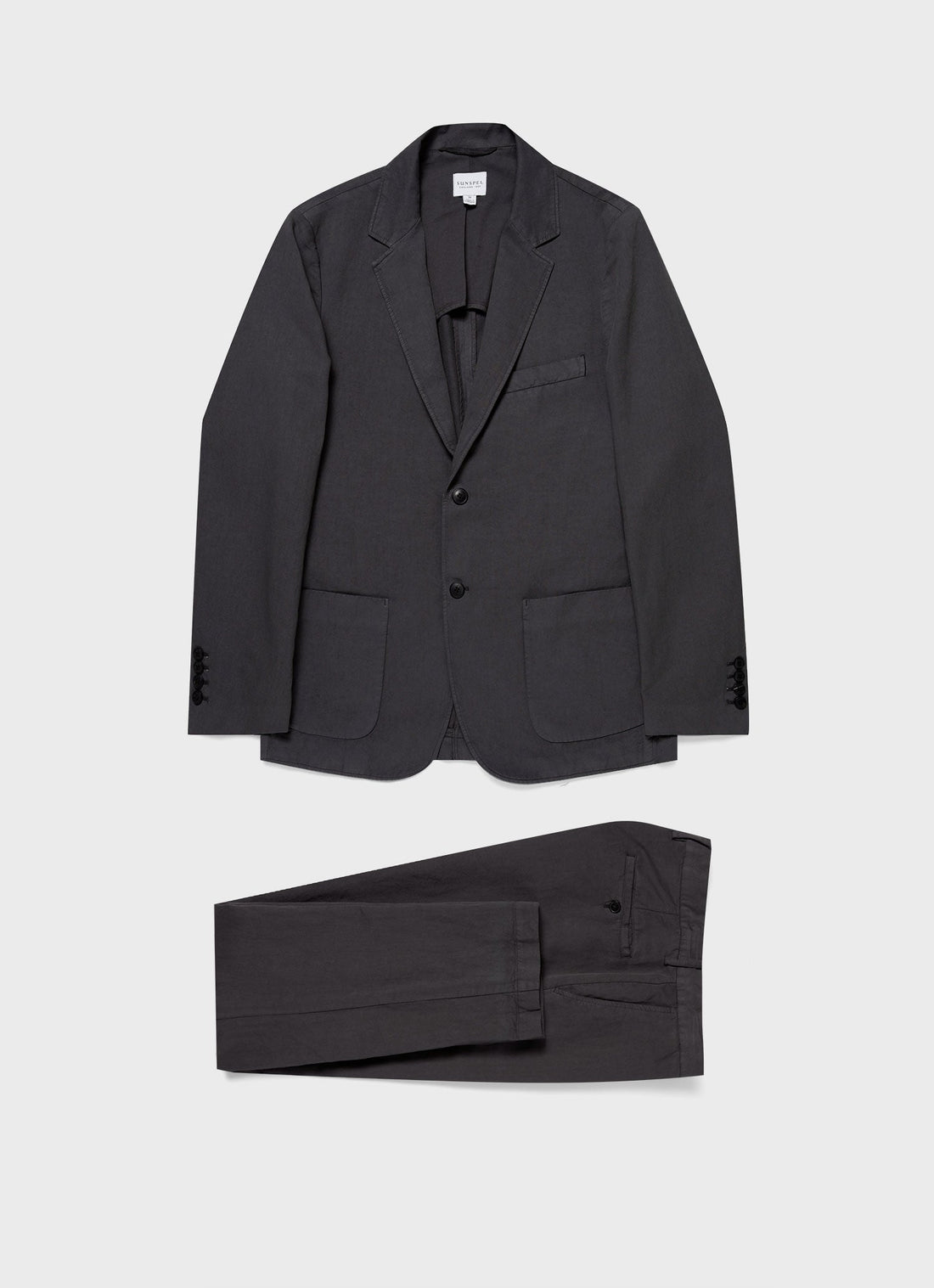 Men's Cotton Linen Two-Piece Suit in Charcoal