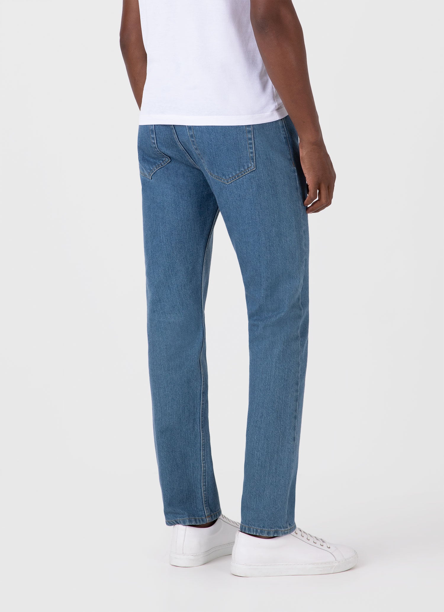 Men's Regular Fit Jeans in Mid Wash Denim