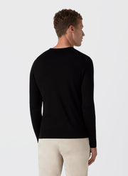 Men's Extra-Fine Merino Crew Neck in Black