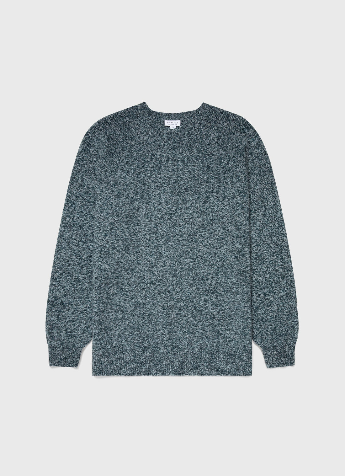 Men's Lambswool Crew Neck Jumper in Green Sage Twist