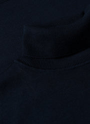 Men's Extra-Fine Merino Roll Neck in Light Navy