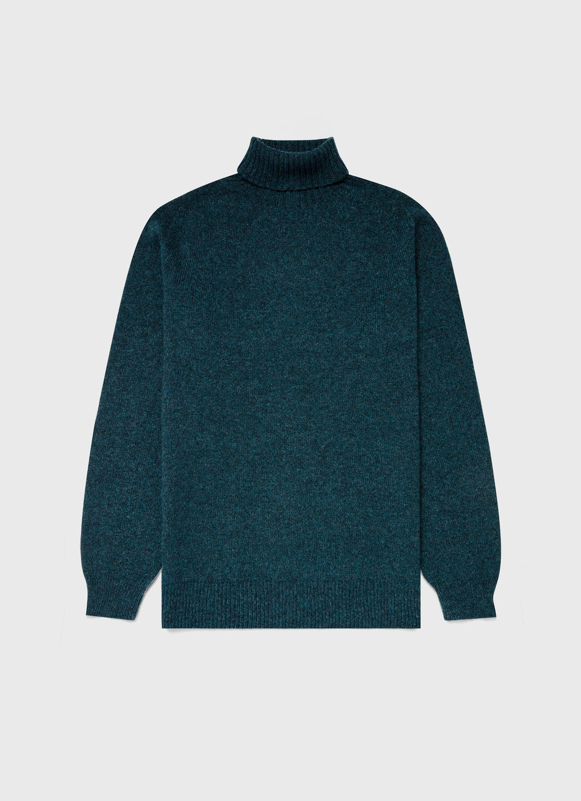 Men's Lambswool Roll Neck in Peacock