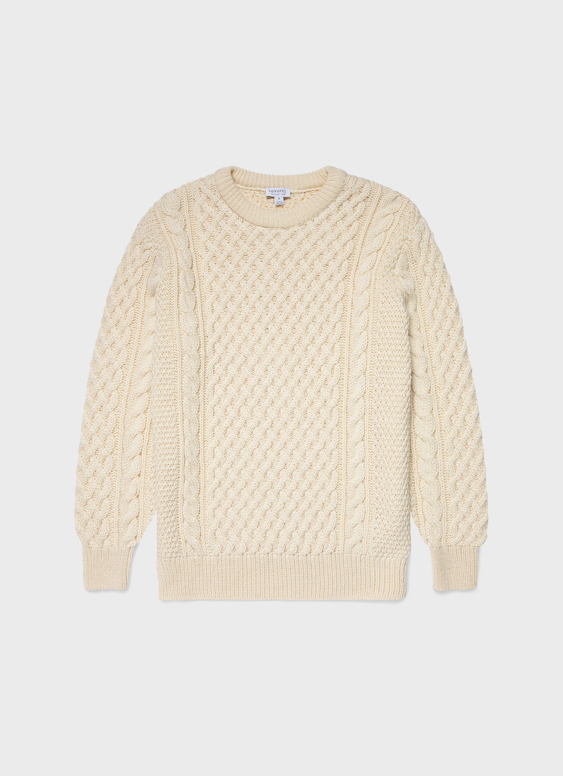 Men's Cable Knit Jumper in Ecru