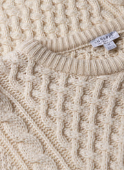 Men's Cable Knit Jumper in Ecru