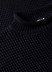 Men's Merino Fisherman Jumper in Navy