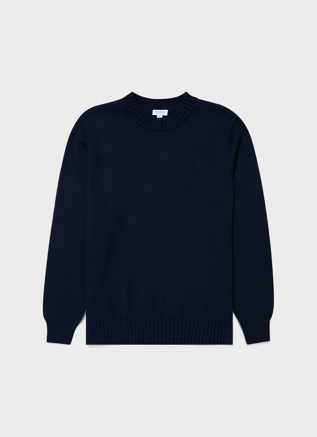 Men's Cotton Crew Neck Jumper in Light Navy