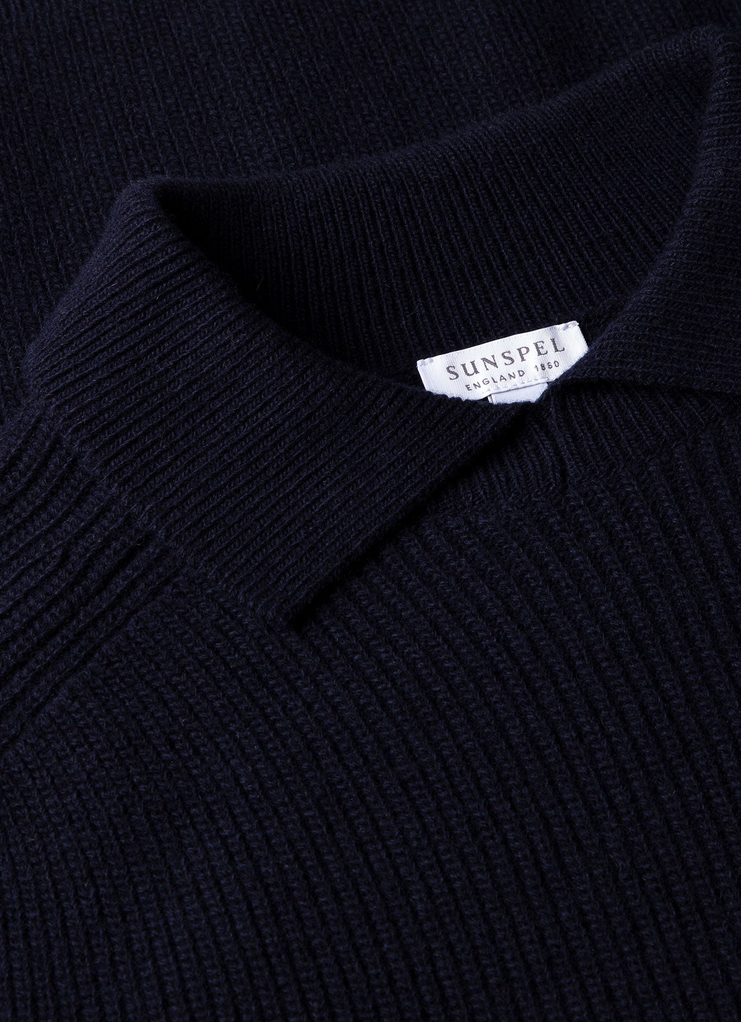 Men's Ribber Polo Neck Jumper in Navy