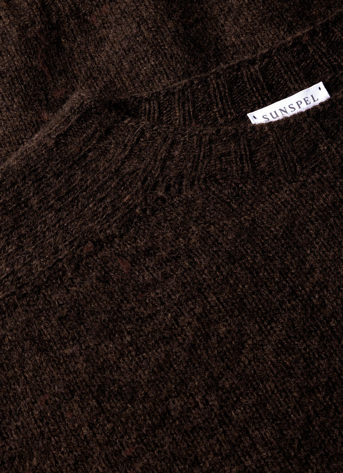 Men's Shetland Crew Neck Jumper in Dark Green Melange