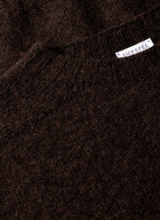 Men's Shetland Crew Neck Jumper in Dark Green Melange