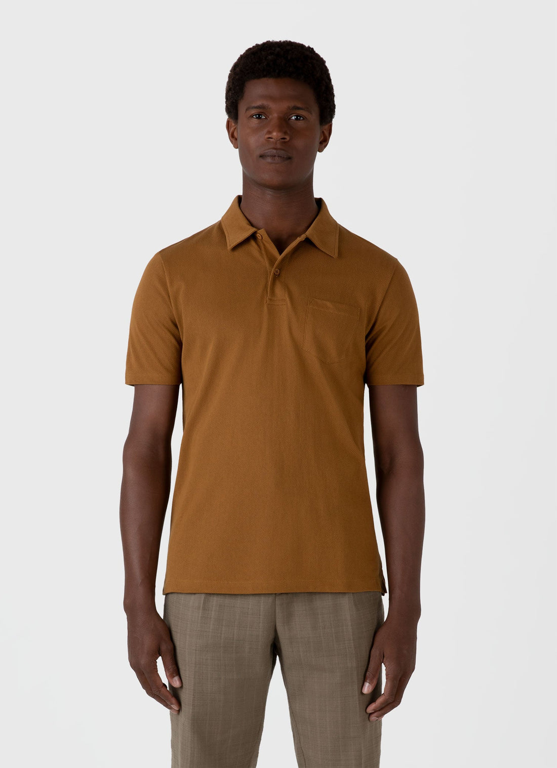 Men's Riviera Polo Shirt in Golden Brown