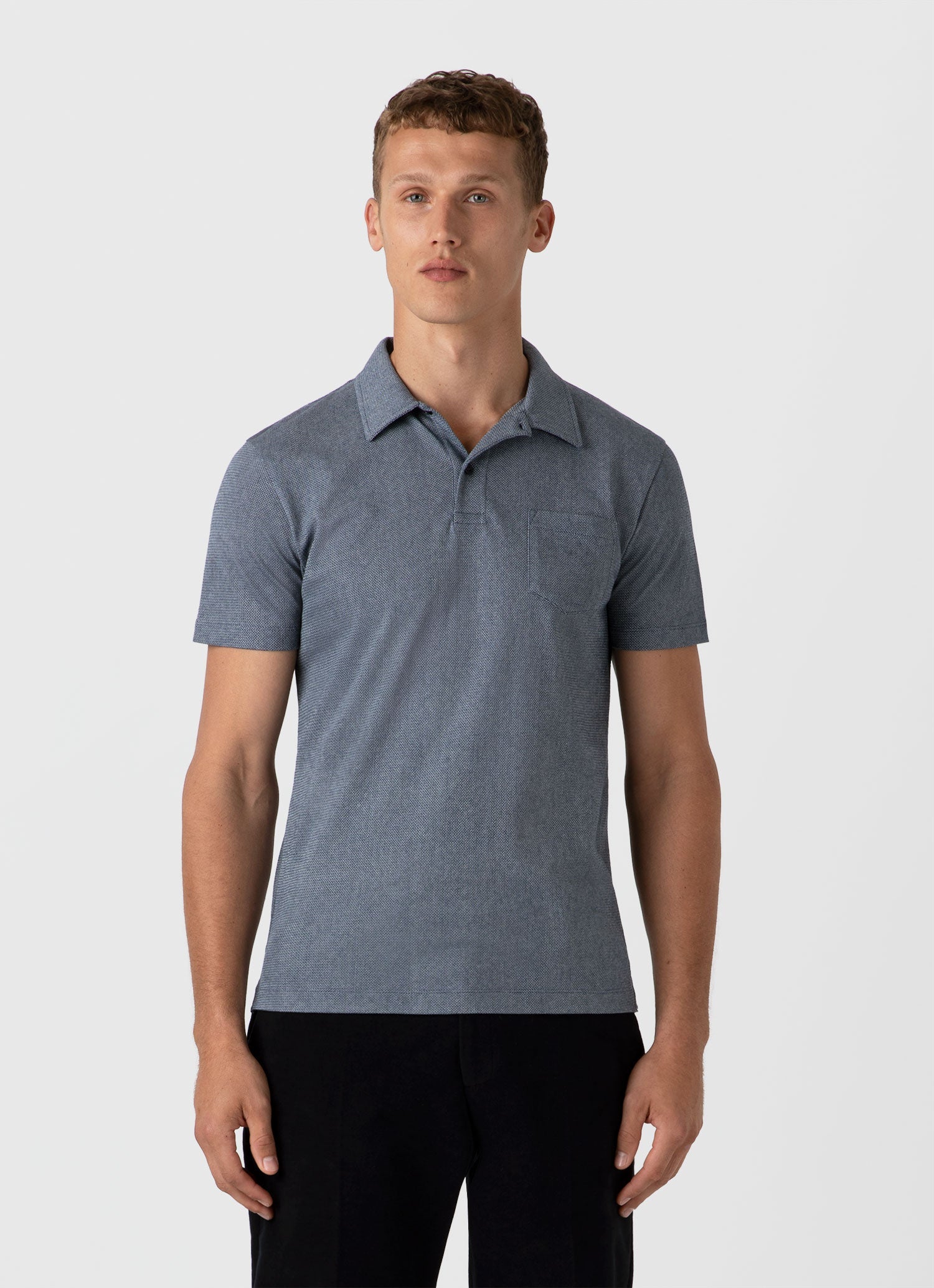 Men's Riviera Polo Shirt in Navy Twist