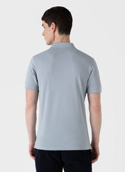 Men's Piqué Polo Shirt in Smoke Blue