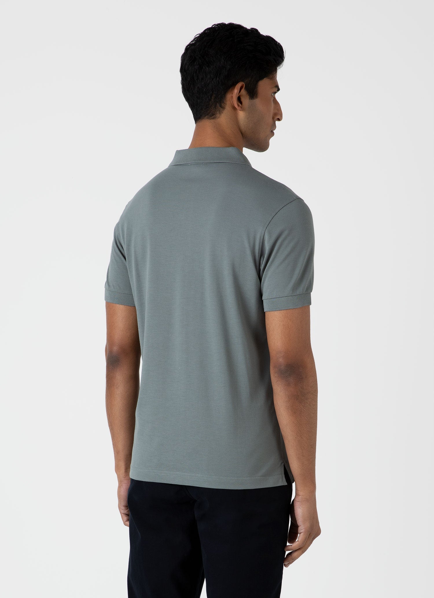 Men's Piqué Polo Shirt in Smoke Green