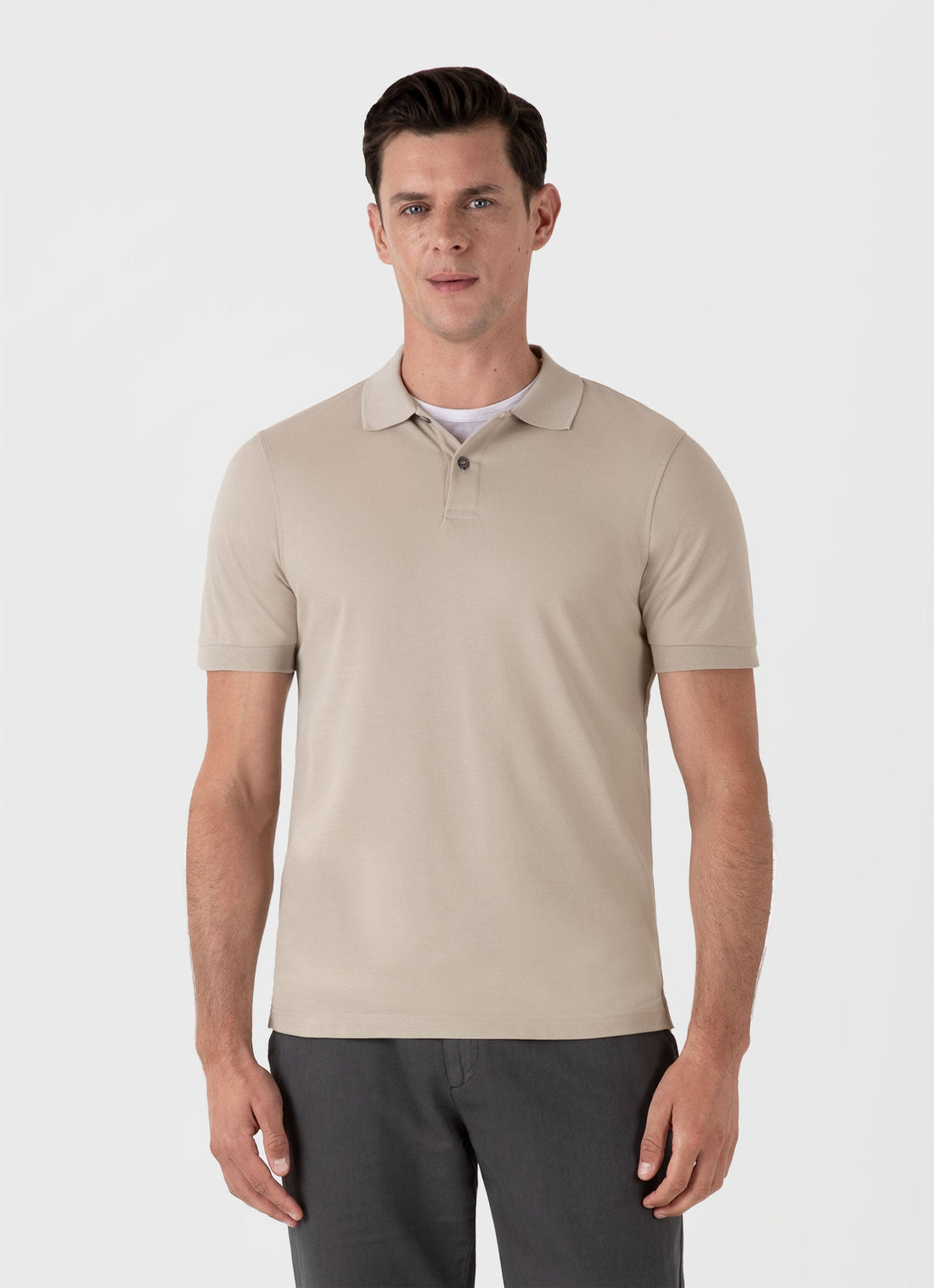 Men's Piqué Polo Shirt in Ash Grey