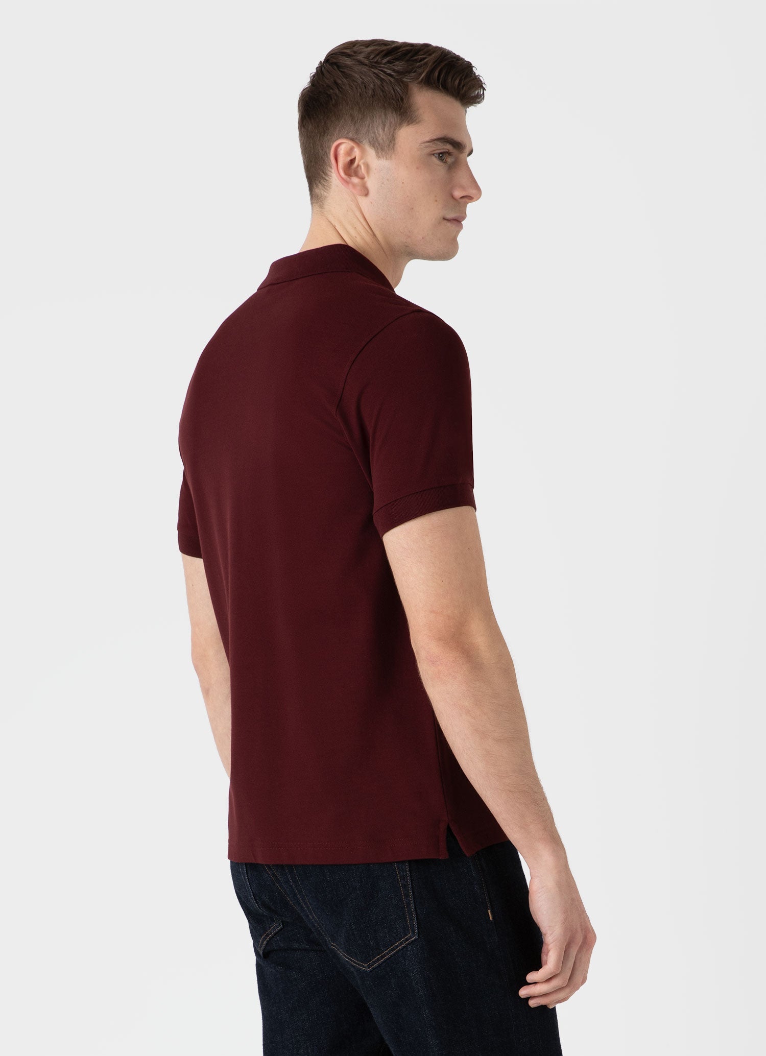 Men's Piqué Polo Shirt in Port