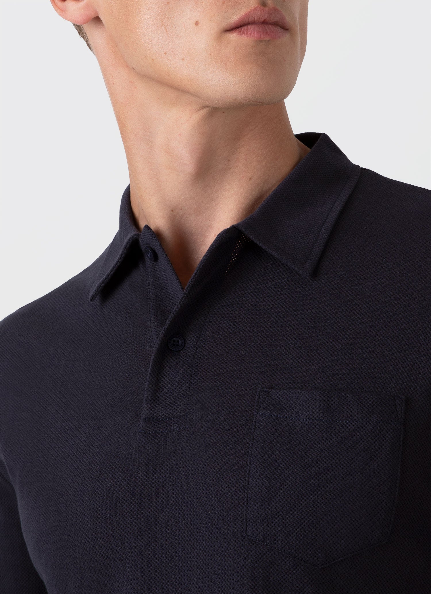 Men's Riviera Long Sleeve Polo Shirt in Navy