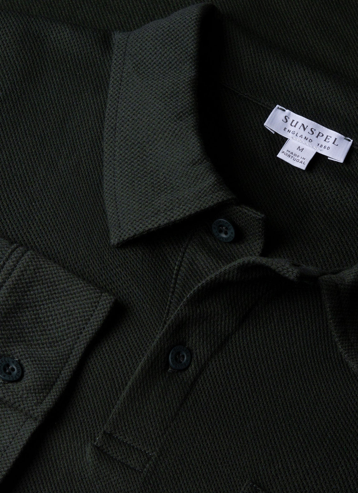 Men's Long Sleeve Riviera Polo Shirt in Holly Green