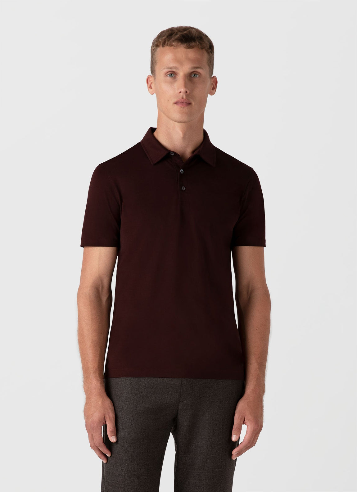 Men's Classic Jersey Polo Shirt in Raisin