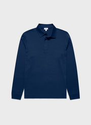 Men's Heavyweight Rugby Polo Shirt in Naval Blue