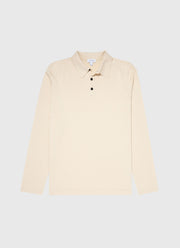 Men's Sea Island Cotton Long Sleeve Polo Shirt in Undyed