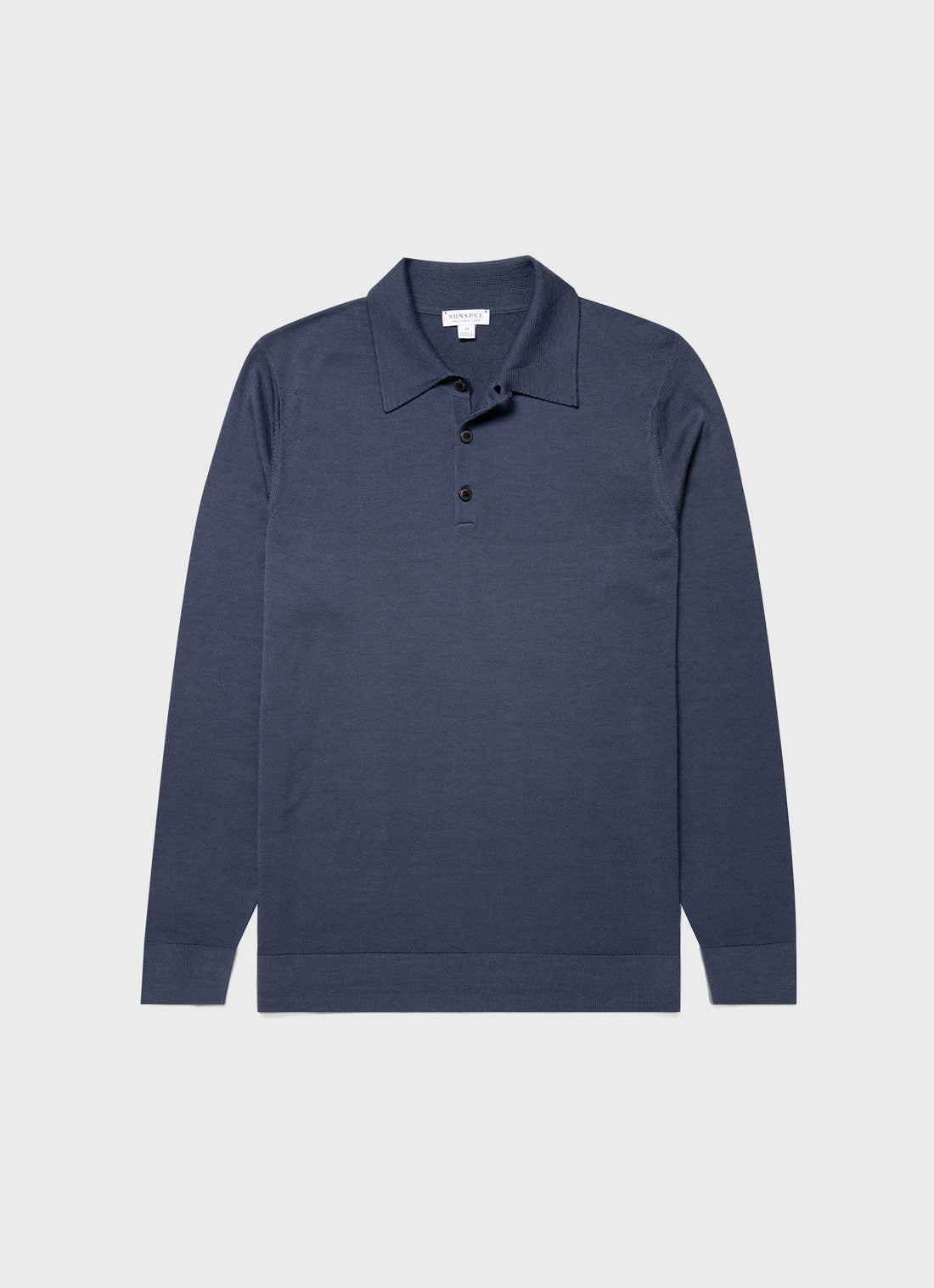 Men's Extra-Fine Merino Polo Shirt in Slate Blue