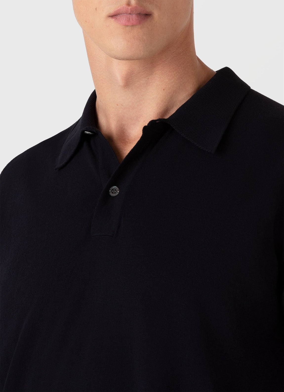 Men's Ice Cotton Polo Shirt in Midnight Navy