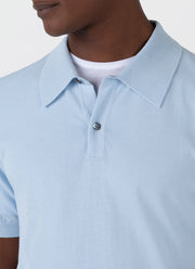 Men's Ice Cotton Polo Shirt in Blue Mist