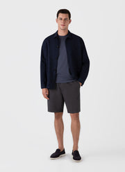 Men's Cotton Linen Drawstring Short in Charcoal