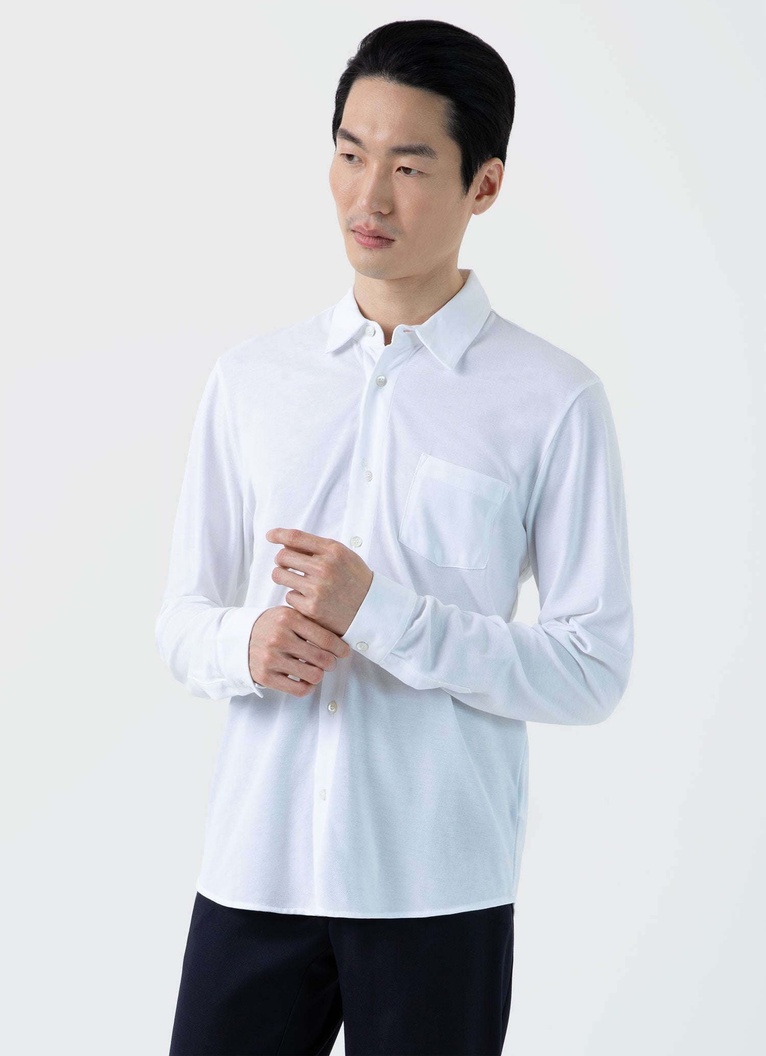 Men's Piqué Shirt in White