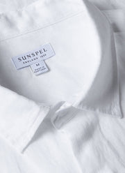 Men's Short Sleeve Linen Shirt in White